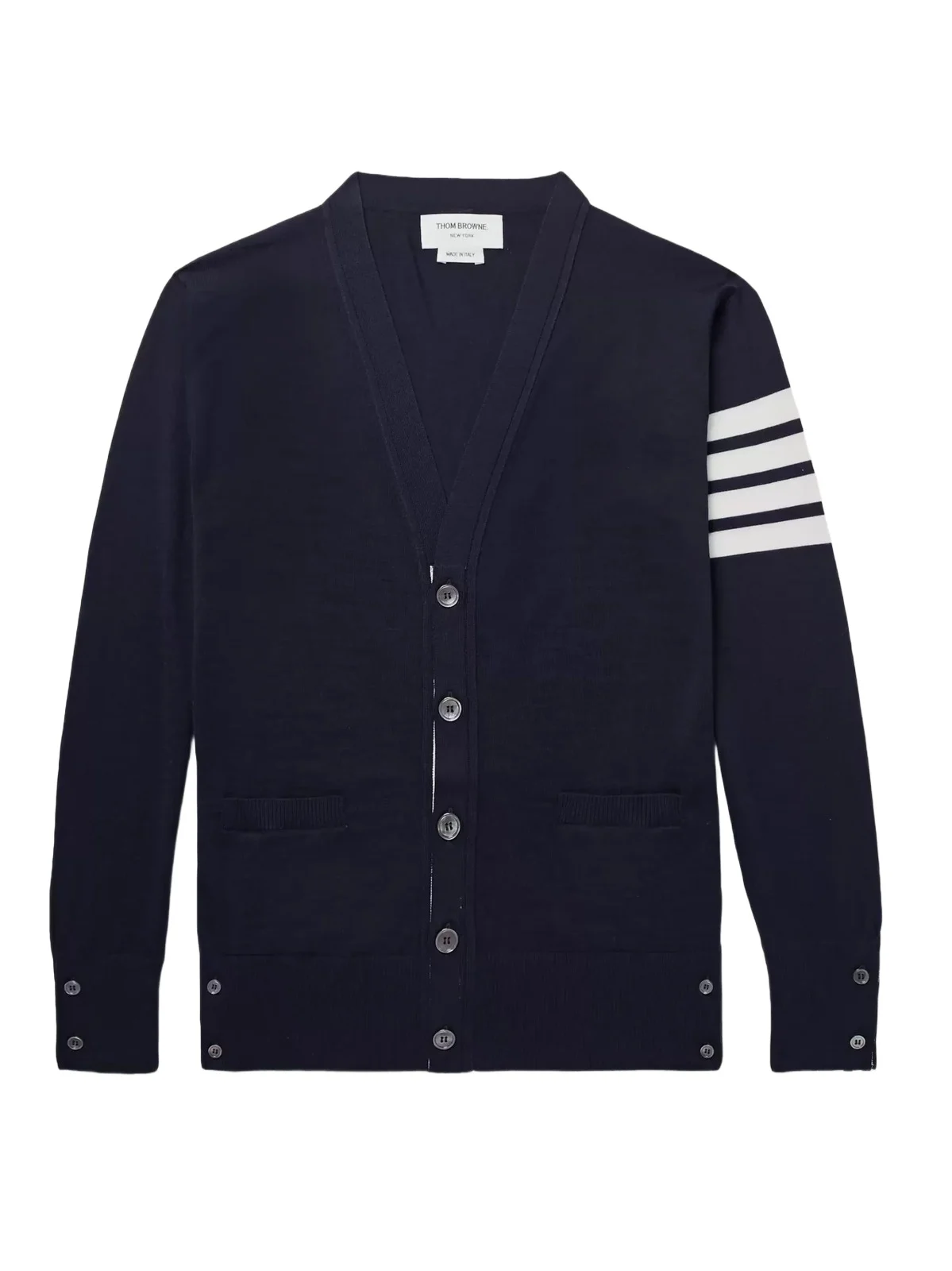Striped Wool Cardigan - Men Striped Wool Cardigan - Men