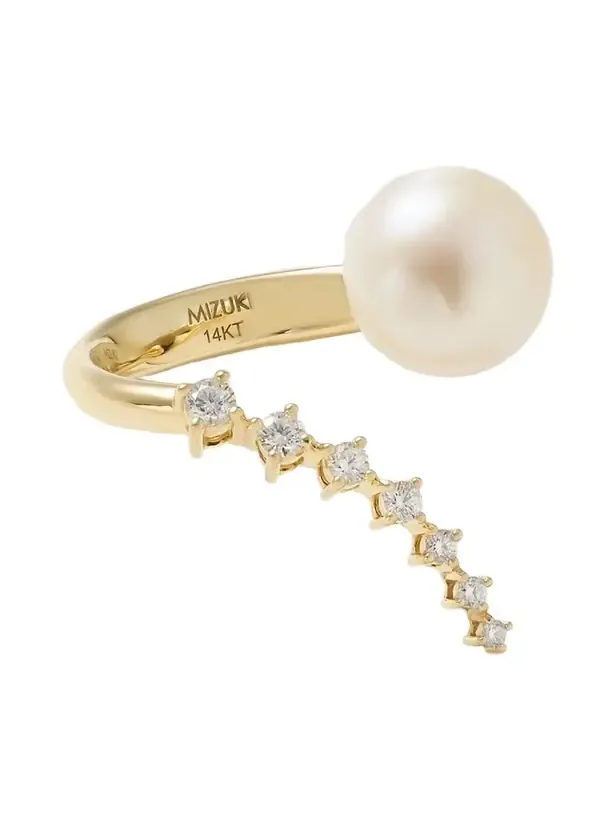 14-karat Gold, Pearl And Diamond Ring - White
