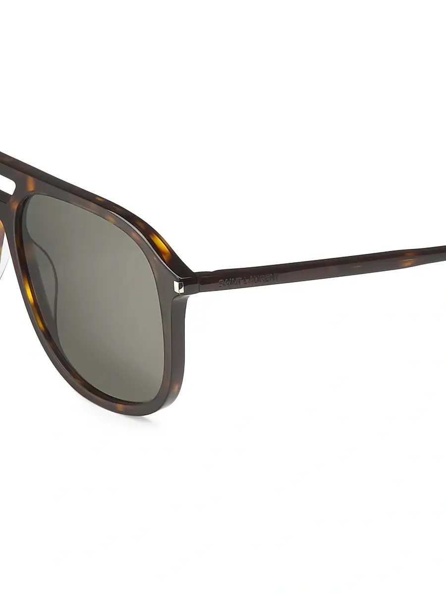 Saint Laurent Men's 58MM Pilot Sunglasses - Avana | Thumbnail 3 Saint Laurent Men's 58MM Pilot Sunglasses - Avana | Thumbnail 3