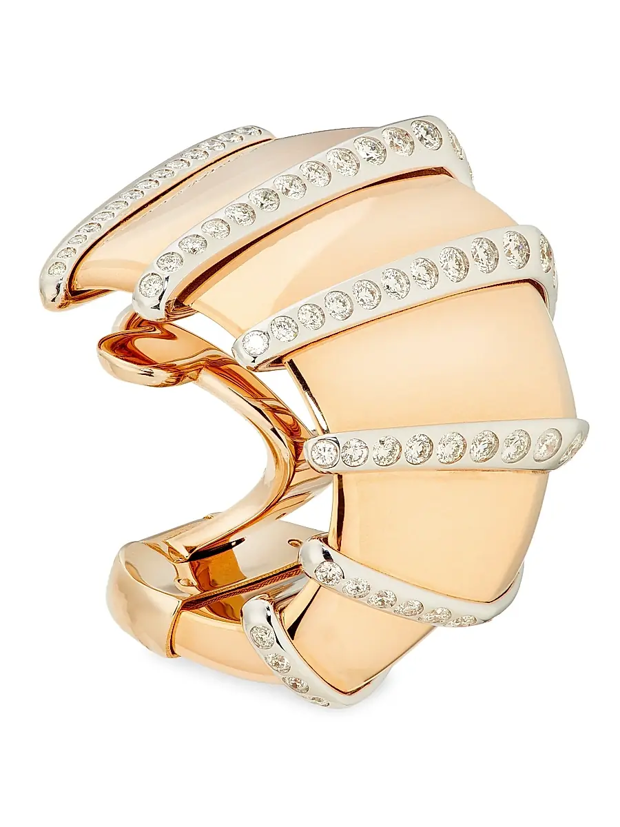 Vhernier Women's Ardis Two-Tone 18K Gold & 1.45 TCW Diamond Clip-On Earrings | Thumbnail 3 Vhernier Women's Ardis Two-Tone 18K Gold & 1.45 TCW Diamond Clip-On Earrings | Thumbnail 3