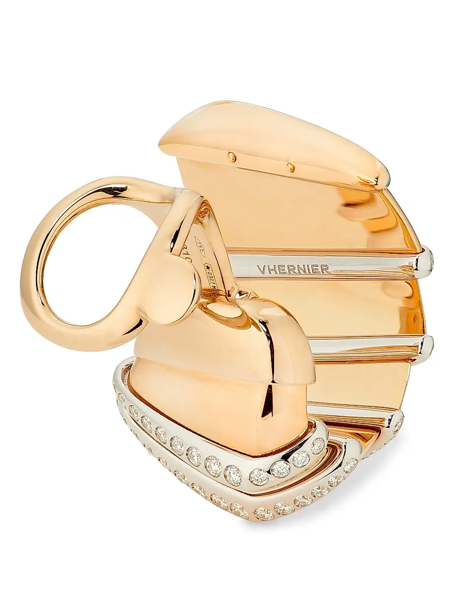 Vhernier Women's Ardis Two-Tone 18K Gold & 1.45 TCW Diamond Clip-On Earrings | Thumbnail 4 Vhernier Women's Ardis Two-Tone 18K Gold & 1.45 TCW Diamond Clip-On Earrings | Thumbnail 4