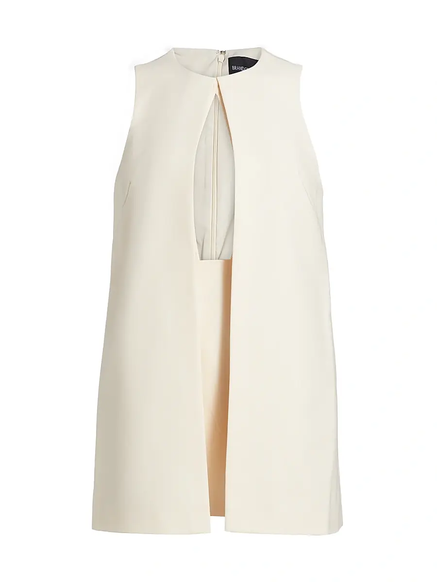 Brandon Maxwell Women's The Cory Split-Front Crêpe Minidress | Thumbnail 1 Brandon Maxwell Women's The Cory Split-Front Crêpe Minidress | Thumbnail 1