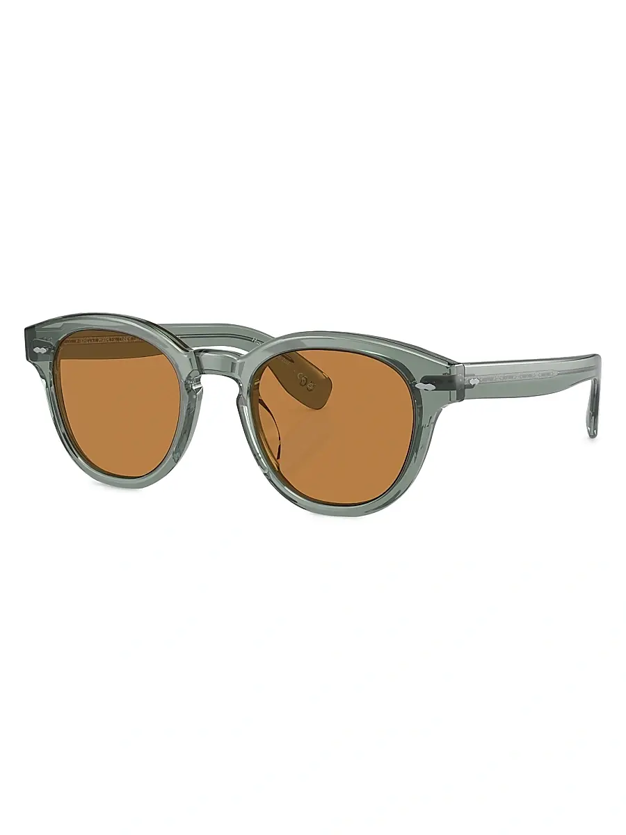 Oliver Peoples Women's Cary Grant Pillow 50MM Round Sunglasses - Transparent Blue Grey Orange | Image 1 Oliver Peoples Women's Cary Grant Pillow 50MM Round Sunglasses - Transparent Blue Grey Orange | Image 1