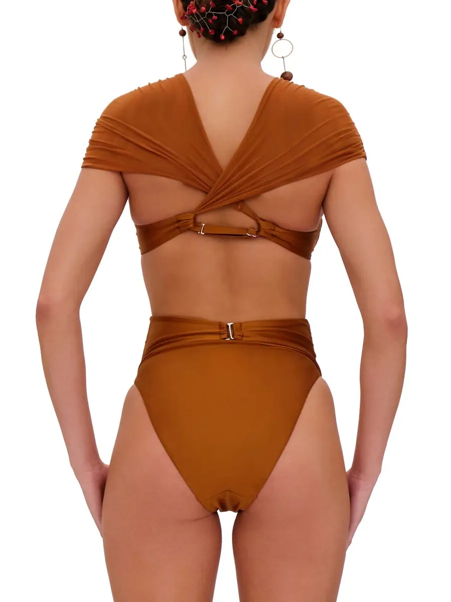 Andrea Iyamah Women's Ubu Cross-Over Bikini Top - Sand | Thumbnail 4 Andrea Iyamah Women's Ubu Cross-Over Bikini Top - Sand | Thumbnail 4