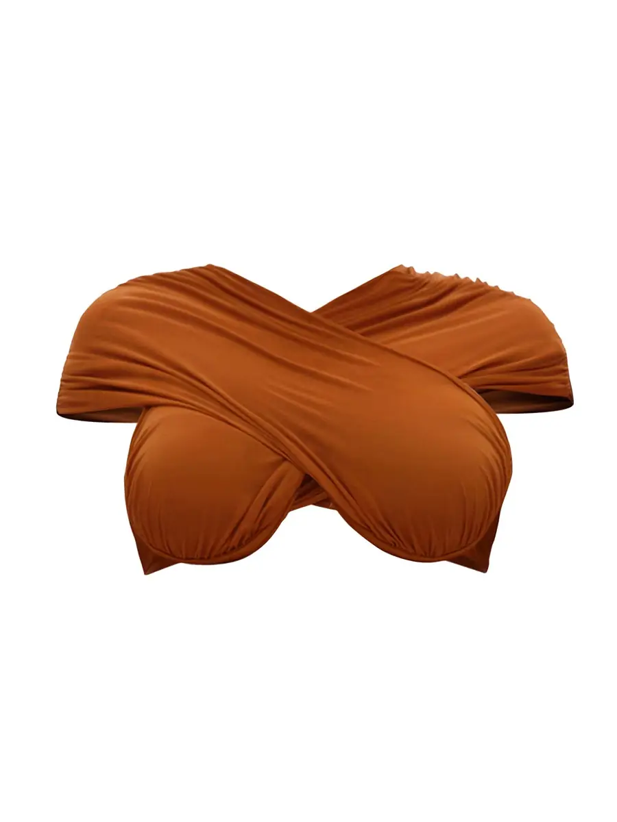 Andrea Iyamah Women's Ubu Cross-Over Bikini Top - Sand | Thumbnail 5 Andrea Iyamah Women's Ubu Cross-Over Bikini Top - Sand | Thumbnail 5
