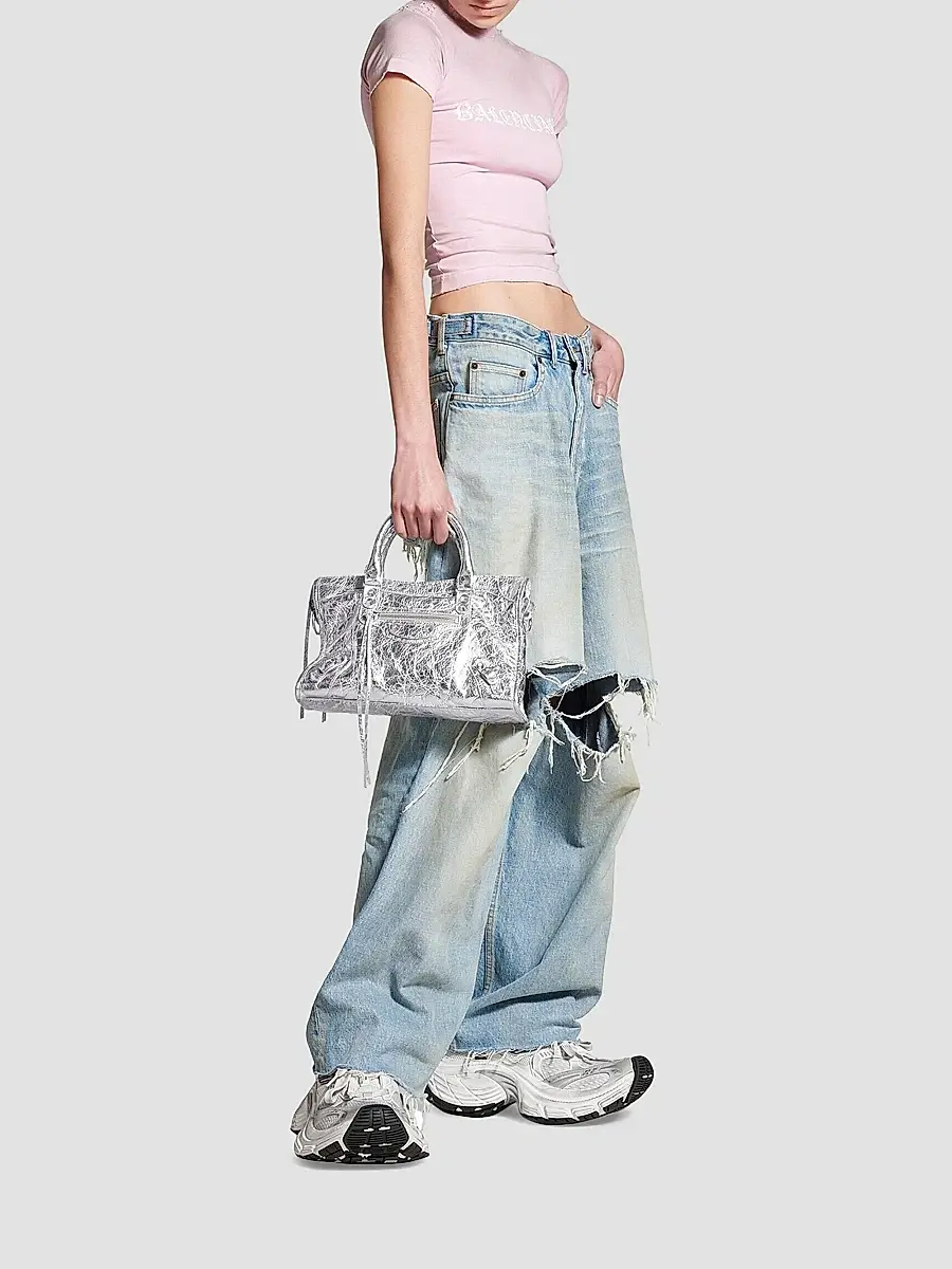 Balenciaga Women's Le City Small Top Handle Metallized Bag | Thumbnail 2 Balenciaga Women's Le City Small Top Handle Metallized Bag | Thumbnail 2