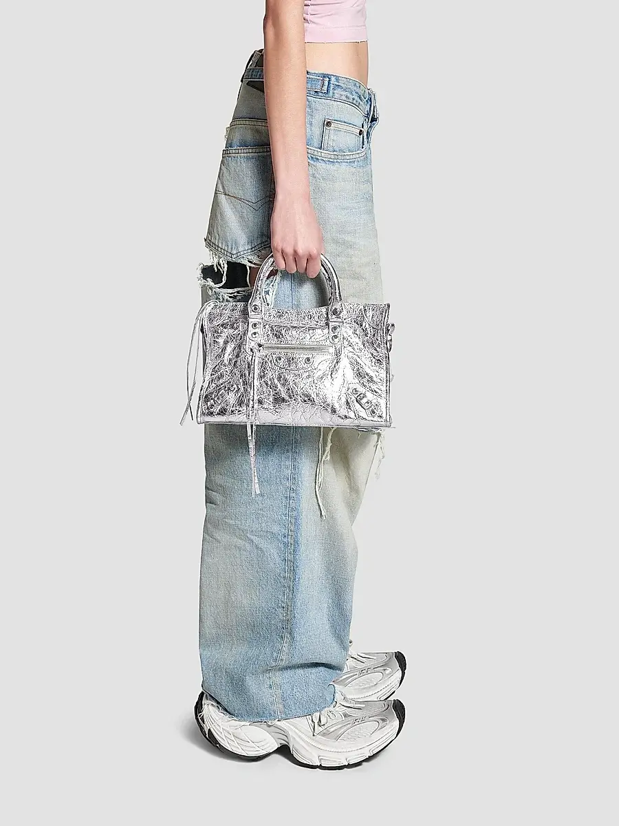 Balenciaga Women's Le City Small Top Handle Metallized Bag | Thumbnail 3 Balenciaga Women's Le City Small Top Handle Metallized Bag | Thumbnail 3