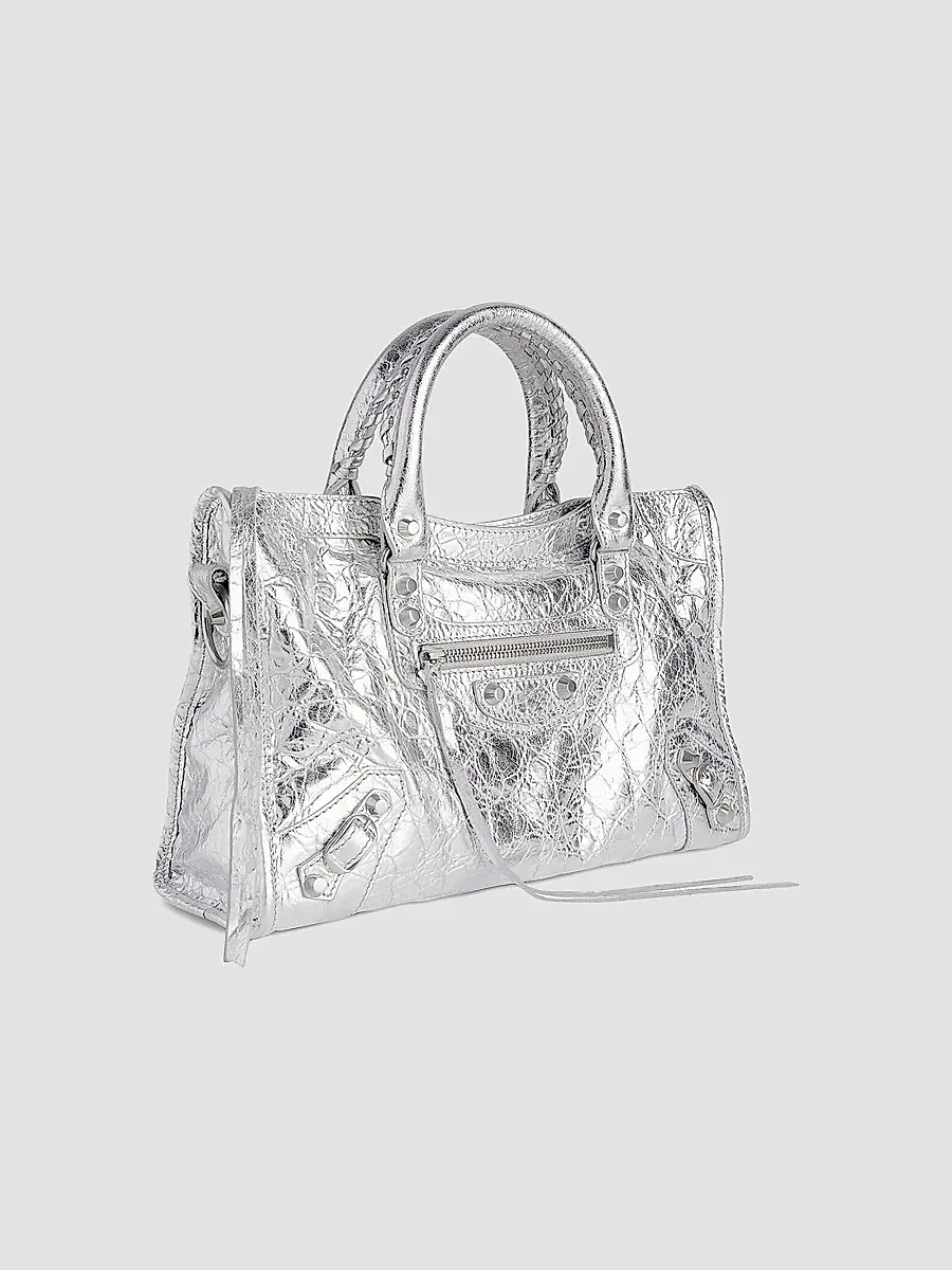 Balenciaga Women's Le City Small Top Handle Metallized Bag | Thumbnail 4 Balenciaga Women's Le City Small Top Handle Metallized Bag | Thumbnail 4