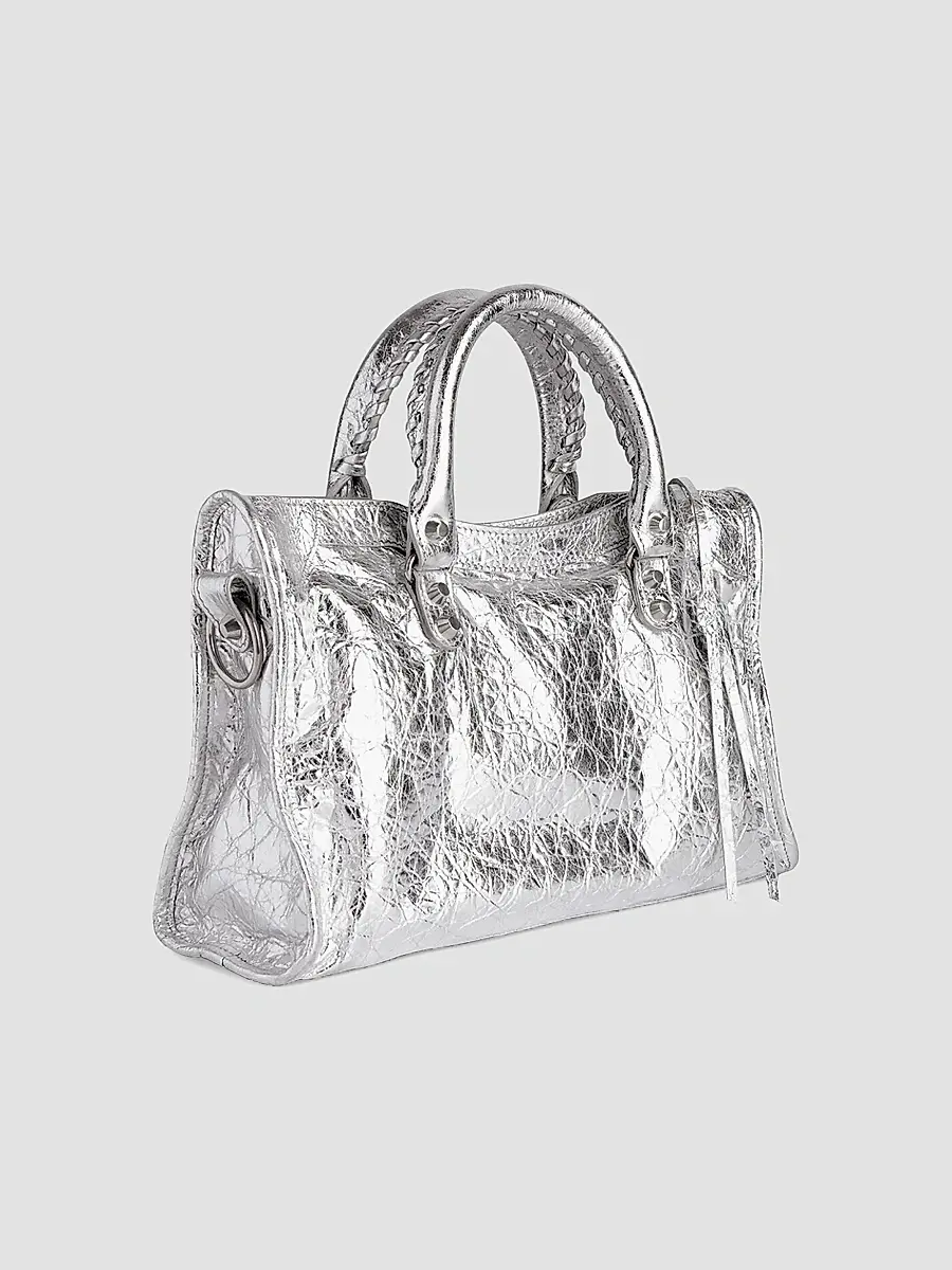 Balenciaga Women's Le City Small Top Handle Metallized Bag | Thumbnail 6 Balenciaga Women's Le City Small Top Handle Metallized Bag | Thumbnail 6