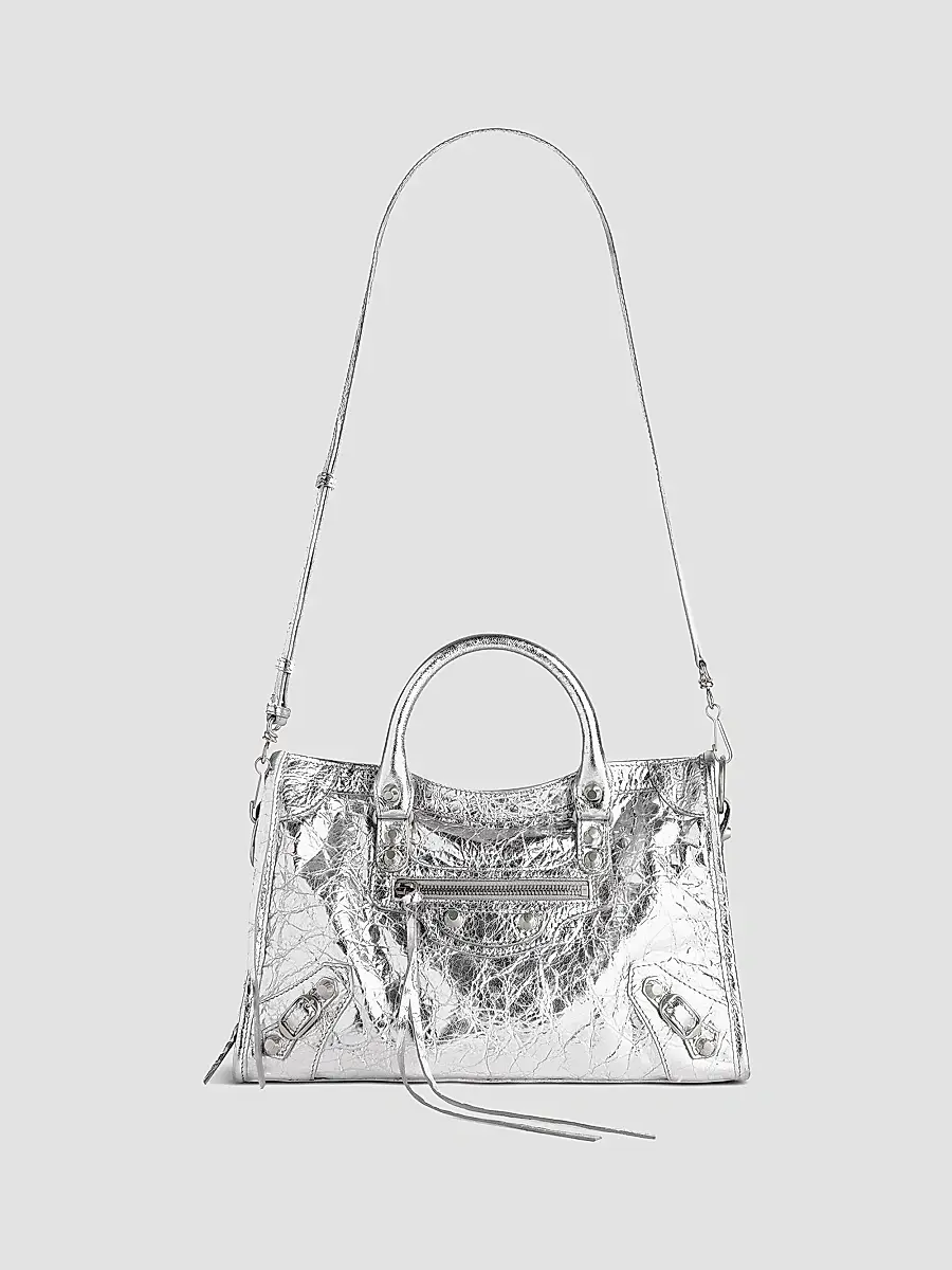 Balenciaga Women's Le City Small Top Handle Metallized Bag | Thumbnail 8 Balenciaga Women's Le City Small Top Handle Metallized Bag | Thumbnail 8