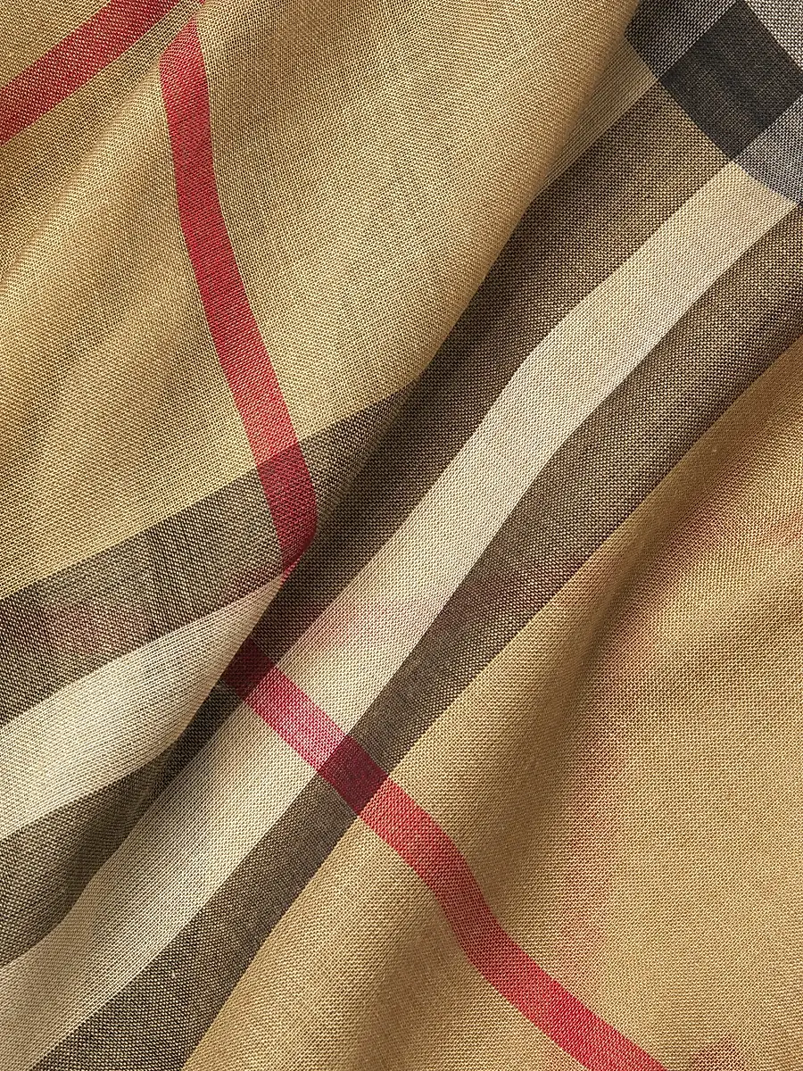 Burberry Women's Giant Check Wool-Silk Gauze Scarf | Thumbnail 4 Burberry Women's Giant Check Wool-Silk Gauze Scarf | Thumbnail 4