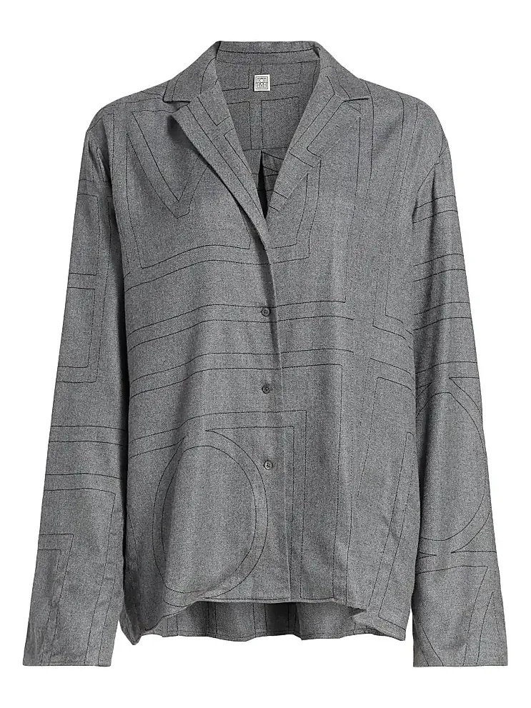 TOTEME Women's Monogram Flannel Pajama Top