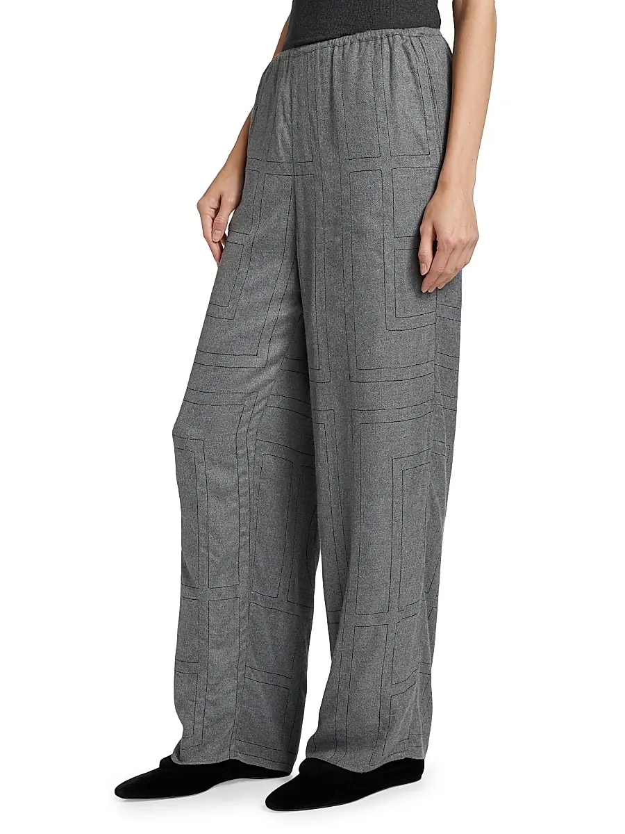 TOTEME Women's Monogram Flannel Pajama Pants | Thumbnail 3