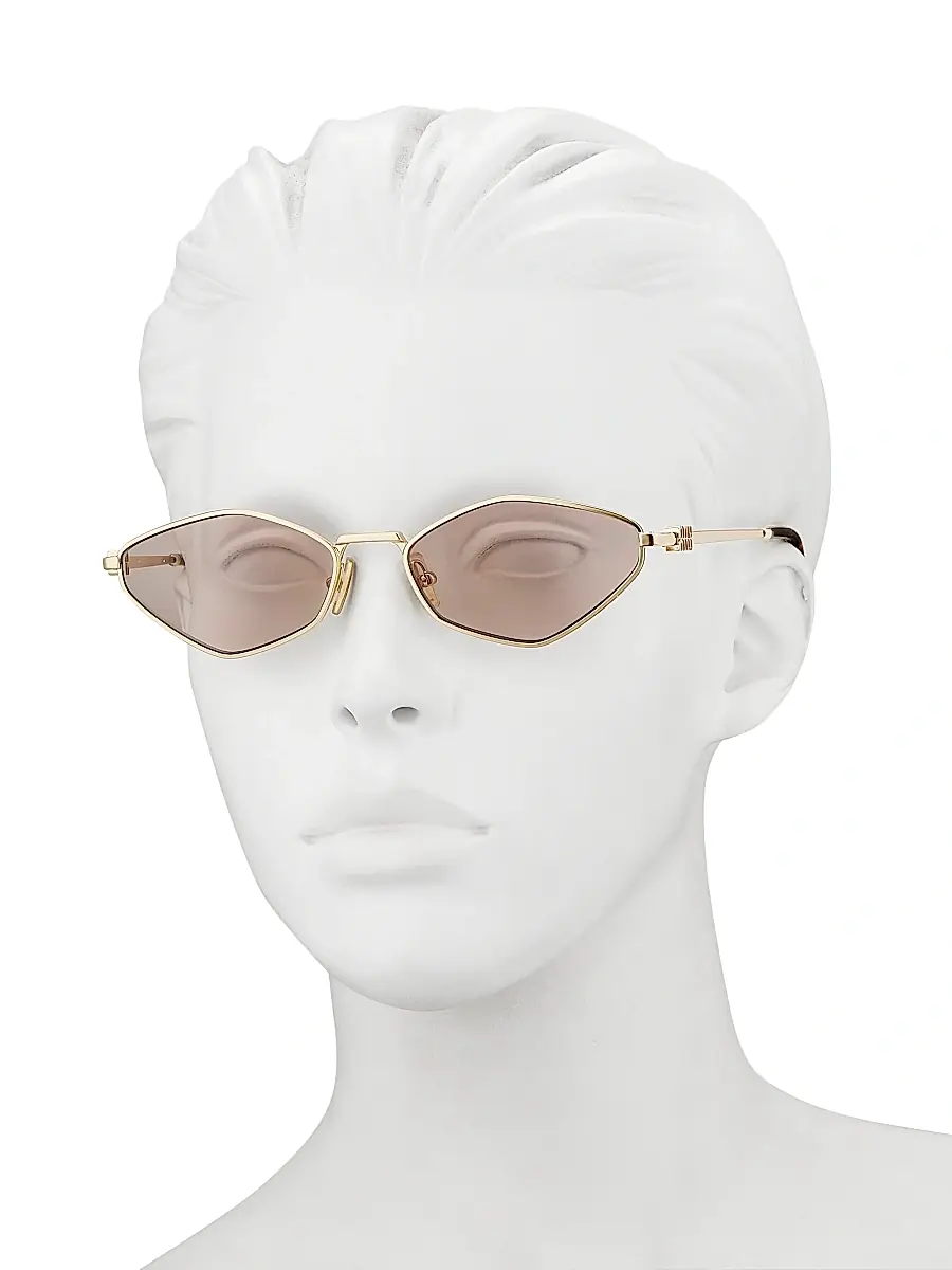 Miu Miu Women's 56MM Geometric Sunglasses - Gold Lightbrown | Thumbnail 3 Miu Miu Women's 56MM Geometric Sunglasses - Gold Lightbrown | Thumbnail 3