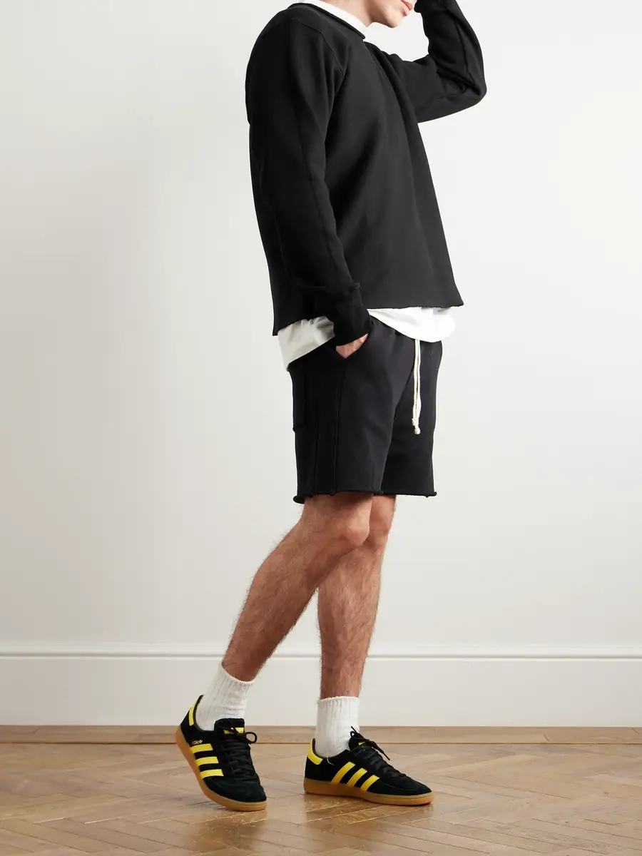 Les Tien Straight-Leg Heavyweight Structured-Fleece Cotton-Jersey Drawstring Shorts - Men | Thumbnail 2 Les Tien Straight-Leg Heavyweight Structured-Fleece Cotton-Jersey Drawstring Shorts - Men | Thumbnail 2