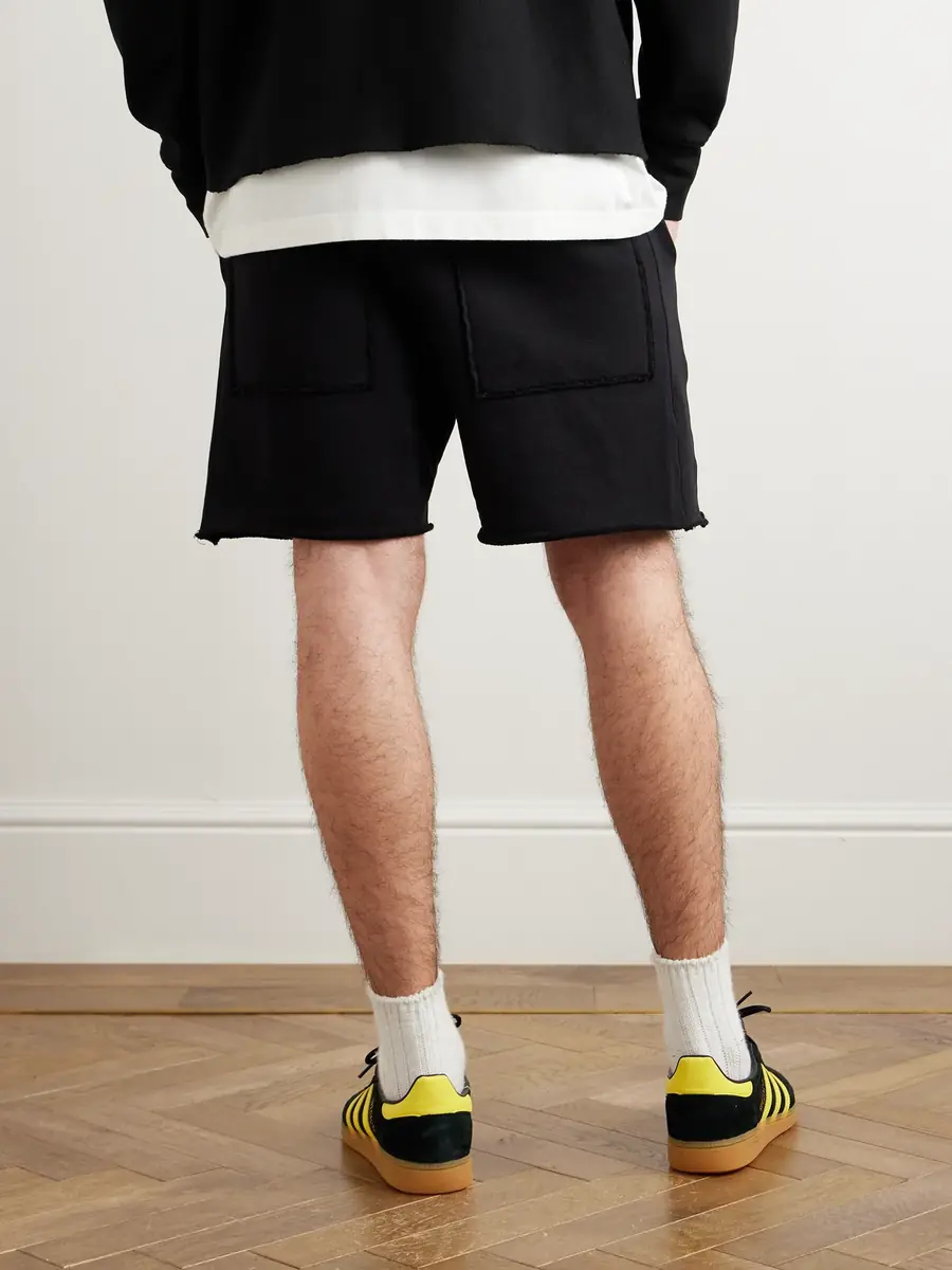 Les Tien Straight-Leg Heavyweight Structured-Fleece Cotton-Jersey Drawstring Shorts - Men | Thumbnail 3 Les Tien Straight-Leg Heavyweight Structured-Fleece Cotton-Jersey Drawstring Shorts - Men | Thumbnail 3