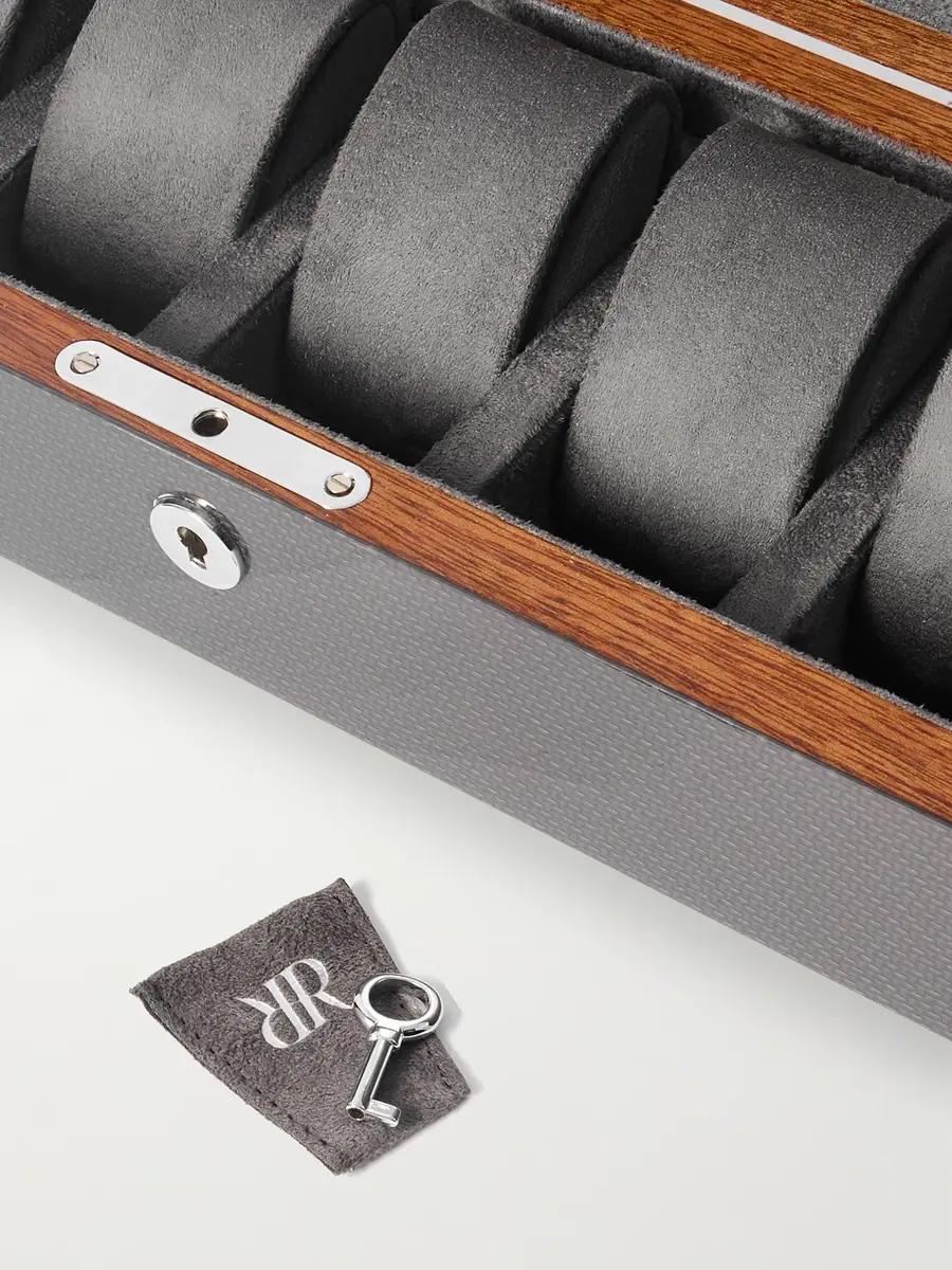 Rapport London Carbon Fiber and Wood 5-Piece Watch Box - Men | Thumbnail 4 Rapport London Carbon Fiber and Wood 5-Piece Watch Box - Men | Thumbnail 4