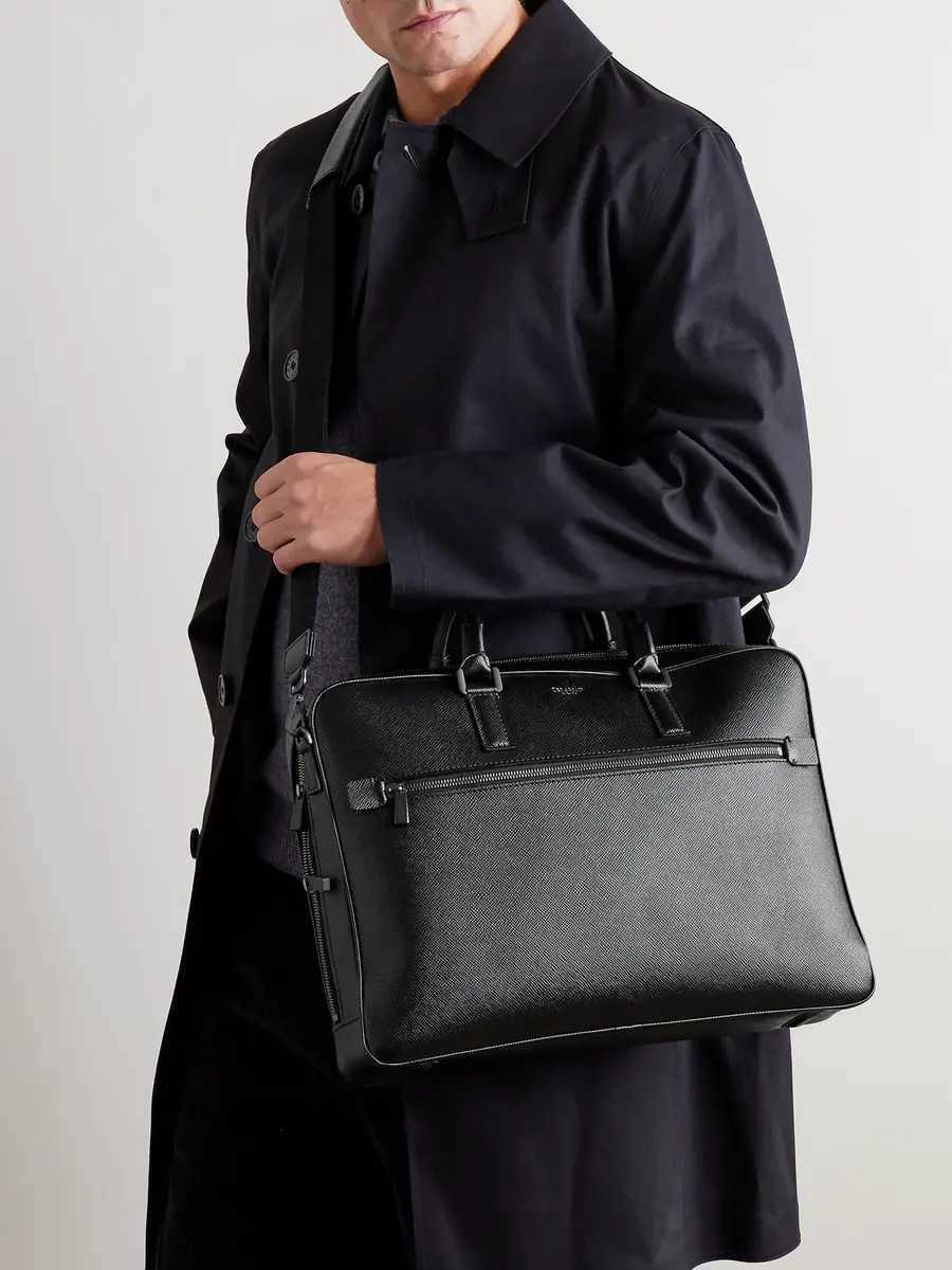 Serapian Evoluzione Cross-Grain Leather Briefcase - Men | Thumbnail 2