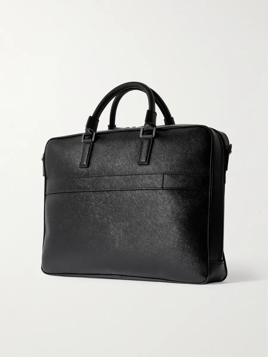 Serapian Evoluzione Cross-Grain Leather Briefcase - Men | Thumbnail 3