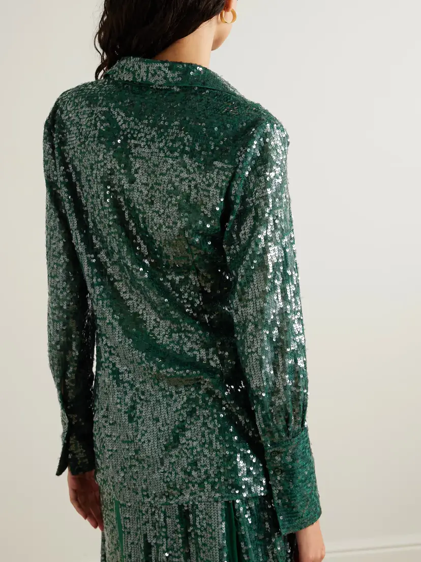 Erdem Sequined Chiffon Shirt | Thumbnail 3
