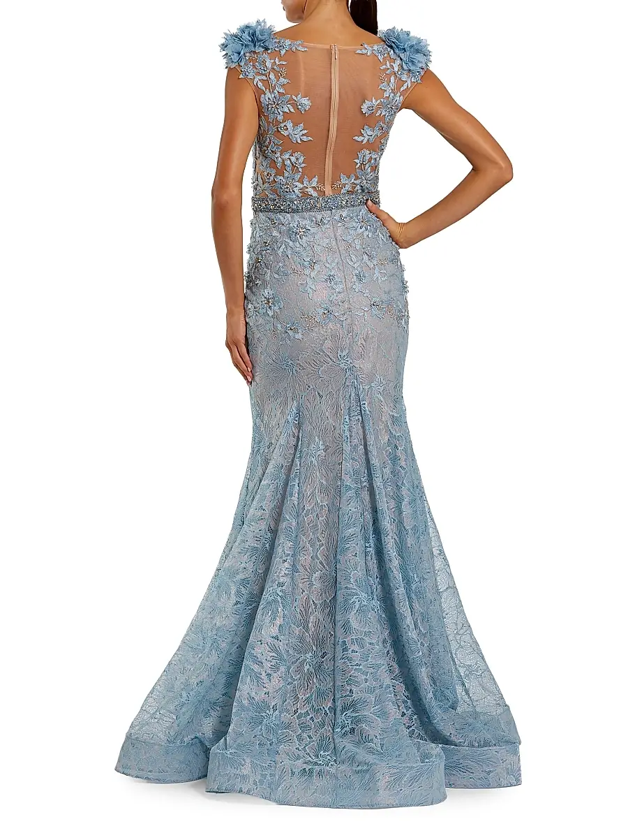 Mac Duggal Women's Beaded Lace Gown | Thumbnail 3 Mac Duggal Women's Beaded Lace Gown | Thumbnail 3