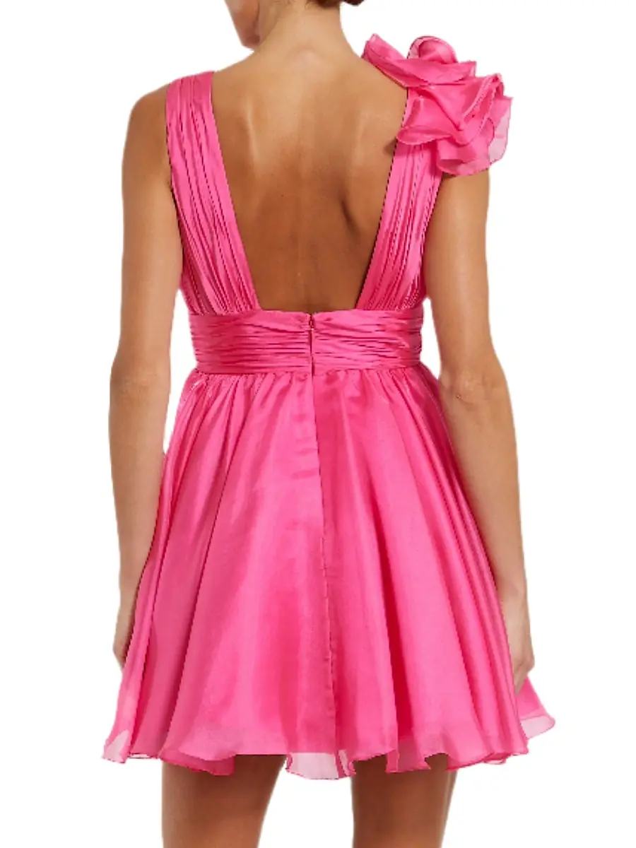 Mac Duggal Women's Ruffle Shoulder Minidress | Thumbnail 3 Mac Duggal Women's Ruffle Shoulder Minidress | Thumbnail 3