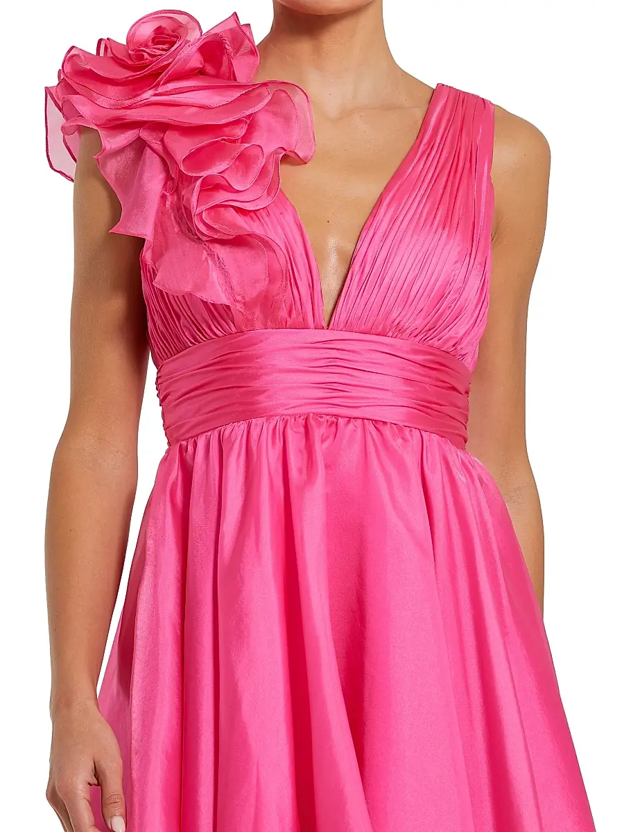 Mac Duggal Women's Ruffle Shoulder Minidress | Thumbnail 4 Mac Duggal Women's Ruffle Shoulder Minidress | Thumbnail 4