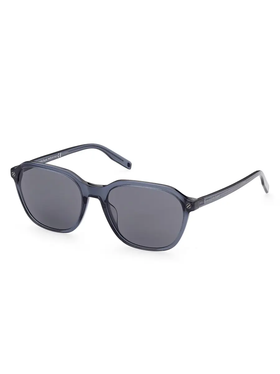 ZEGNA Men's 55MM Geometric Sunglasses - Grey | Image 1 ZEGNA Men's 55MM Geometric Sunglasses - Grey | Image 1