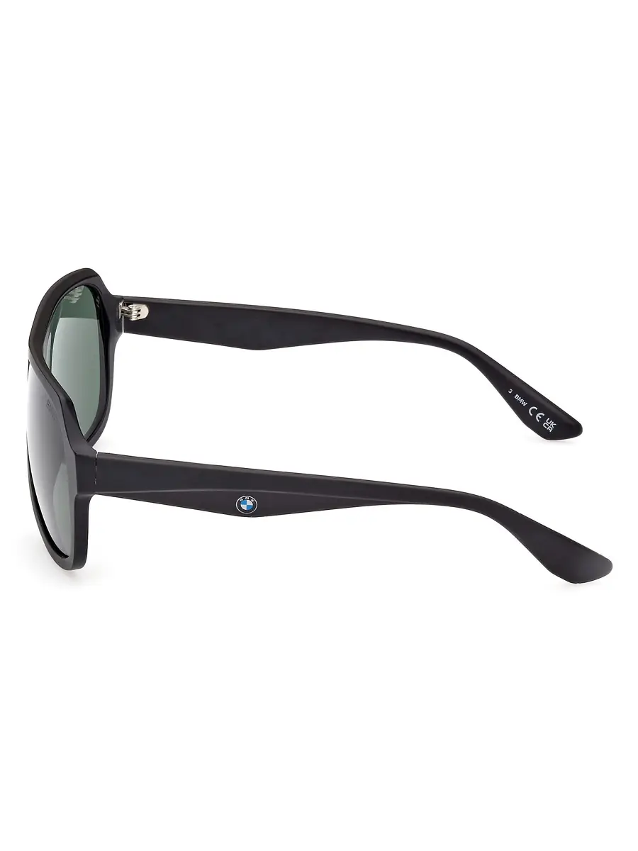 BMW Men's 59MM Pilot Sunglasses - Matte Black Green | Thumbnail 2 BMW Men's 59MM Pilot Sunglasses - Matte Black Green | Thumbnail 2