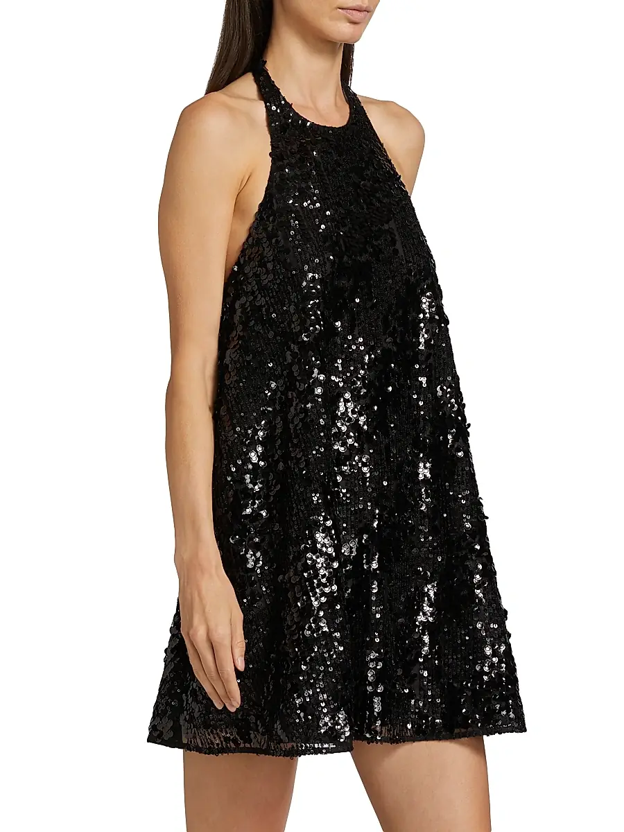Azeeza Women's Winston Sequined Halter Minidress - Black | Thumbnail 4 Azeeza Women's Winston Sequined Halter Minidress - Black | Thumbnail 4