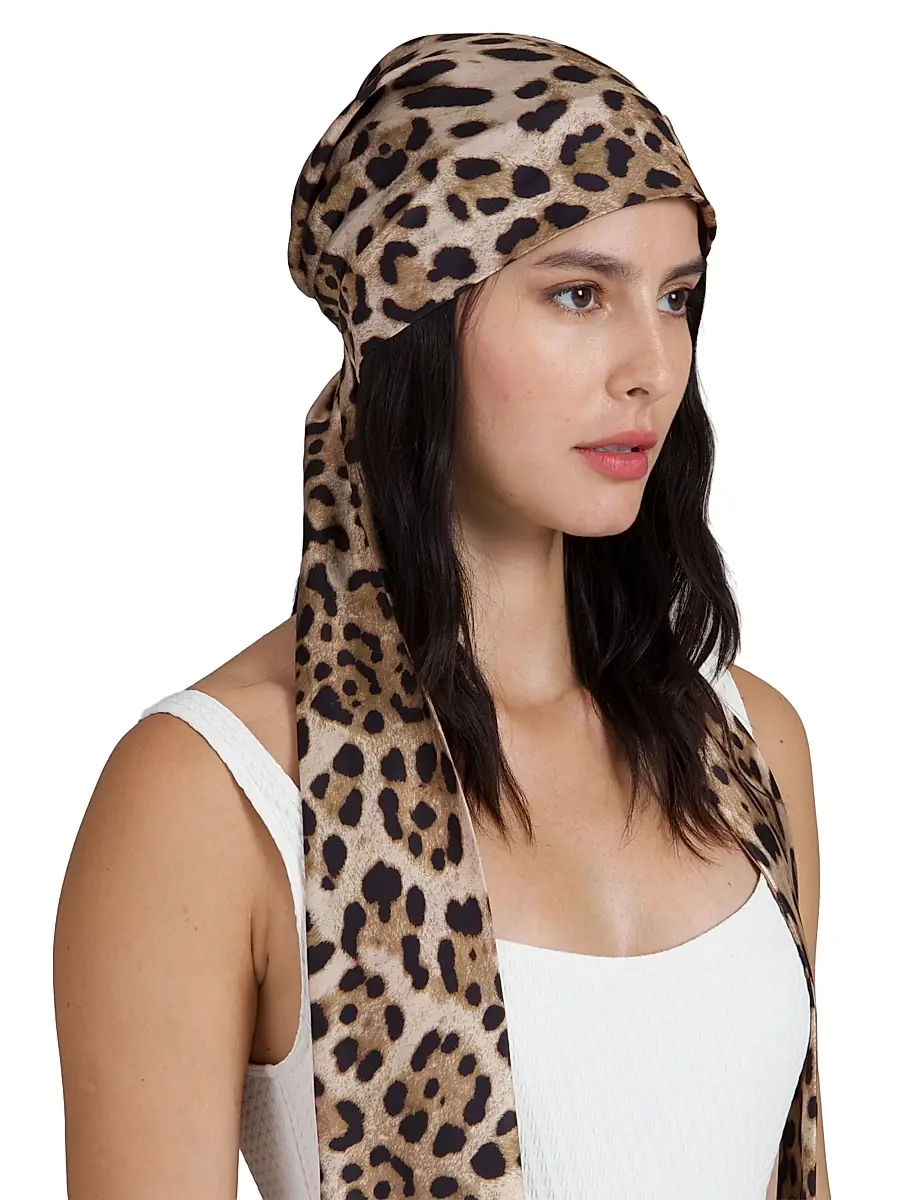 Eugenia Kim Women's Gigi Leopard Headscarf | Thumbnail 3 Eugenia Kim Women's Gigi Leopard Headscarf | Thumbnail 3