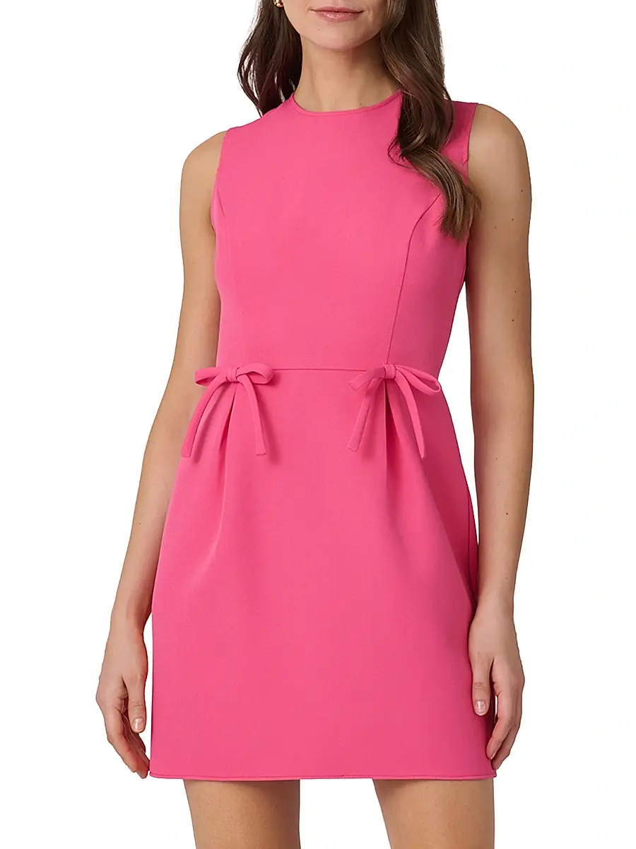 Shoshanna Women's London Crepe Bow Sleeveless Minidress | Thumbnail 2 Shoshanna Women's London Crepe Bow Sleeveless Minidress | Thumbnail 2