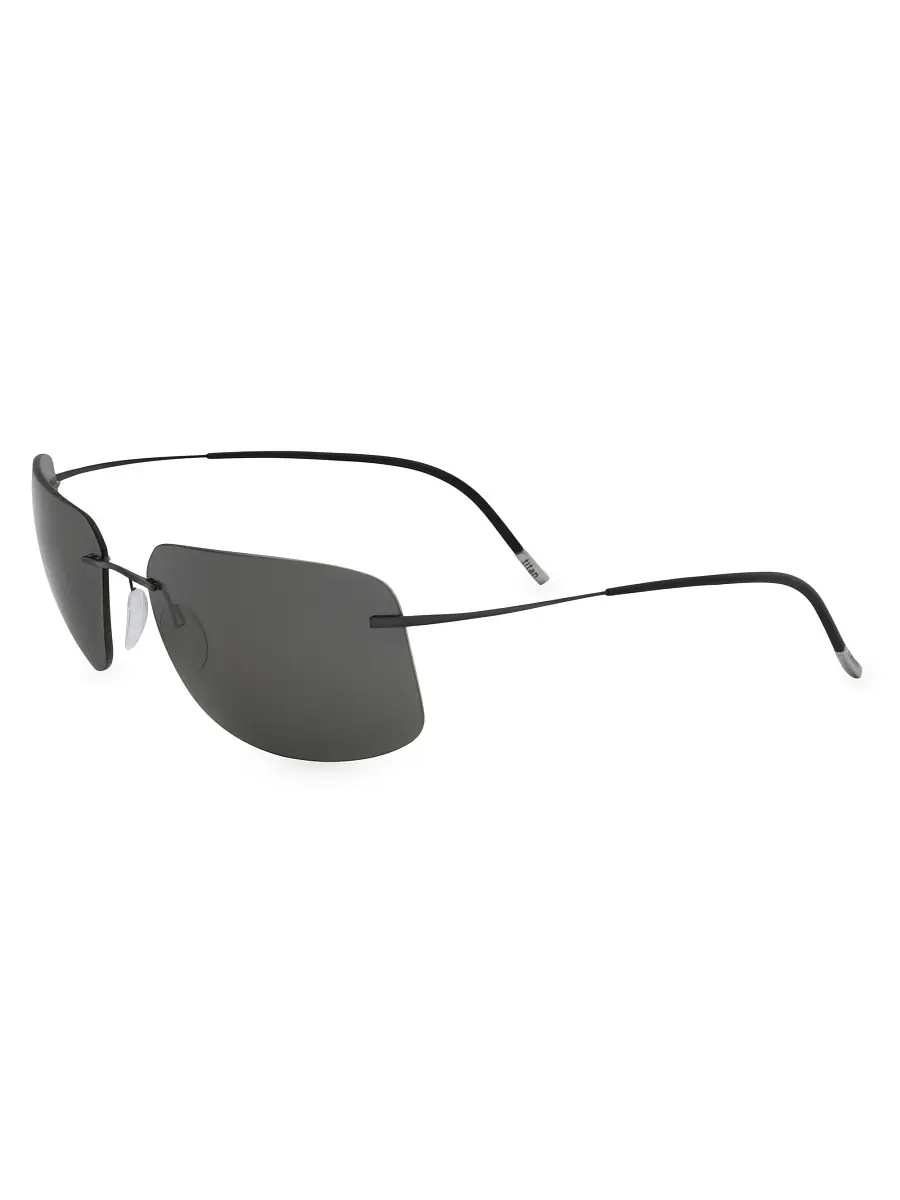 Silhouette Men's TMA Seefeld 63MM Rectangular Sunglasses - Black | Image 1 Silhouette Men's TMA Seefeld 63MM Rectangular Sunglasses - Black | Image 1