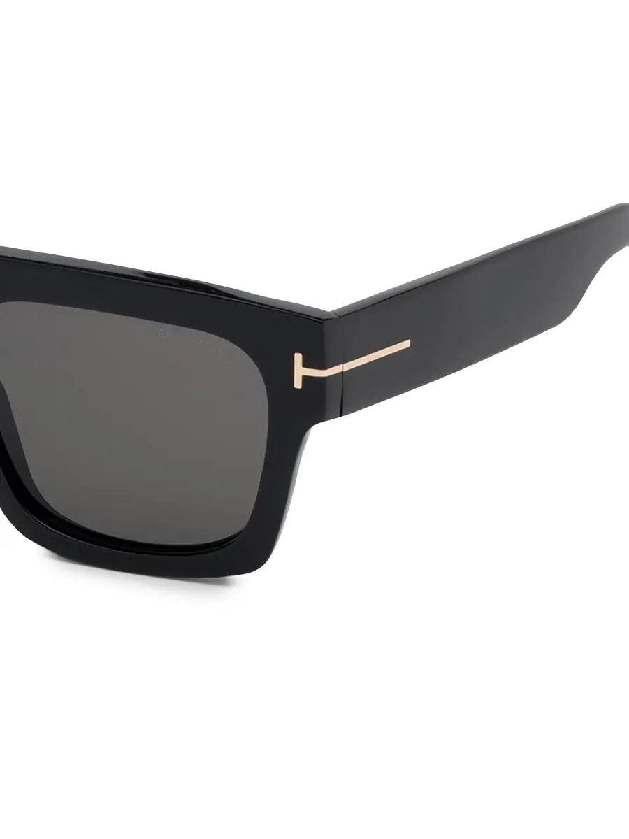 TOM FORD Men's Fausto 53MM Square Sunglasses - Shiny Black Smoke | Thumbnail 2