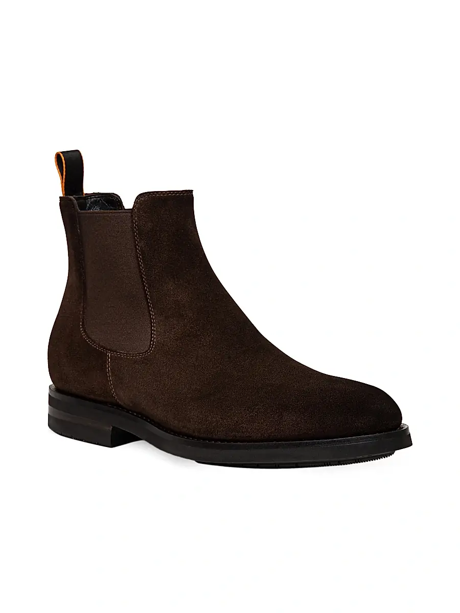 Santoni Men's Suede Chelsea Boots - Dark Brown | Thumbnail 2