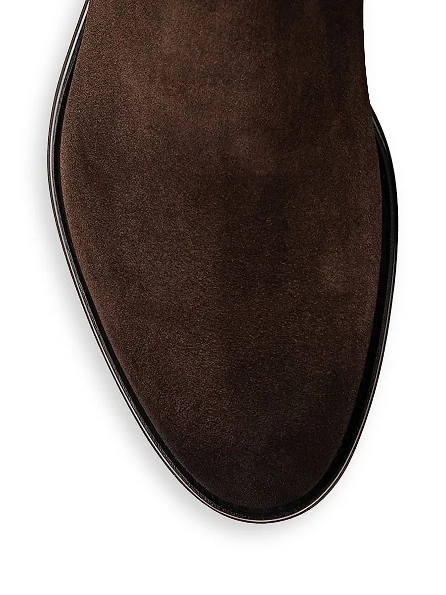 Santoni Men's Suede Chelsea Boots - Dark Brown | Thumbnail 4