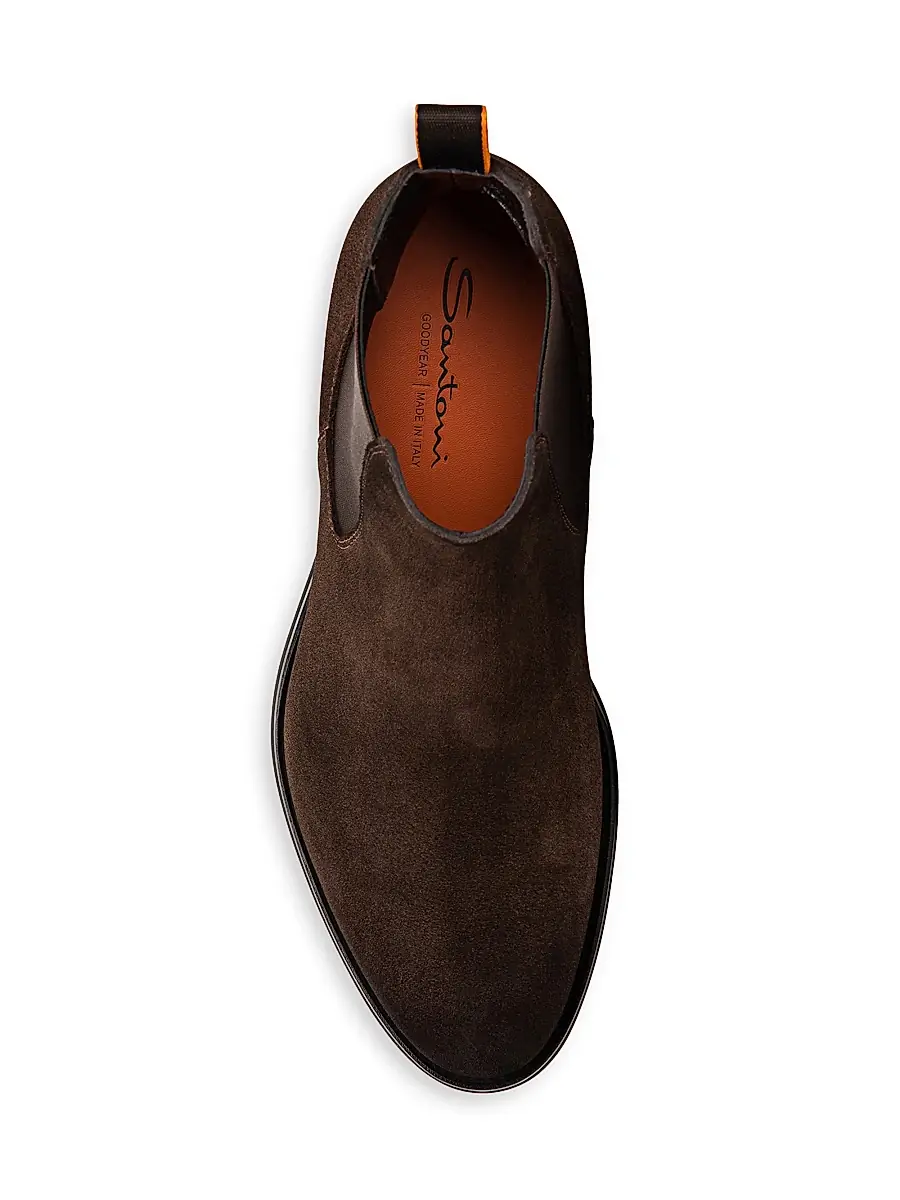 Santoni Men's Suede Chelsea Boots - Dark Brown | Thumbnail 5
