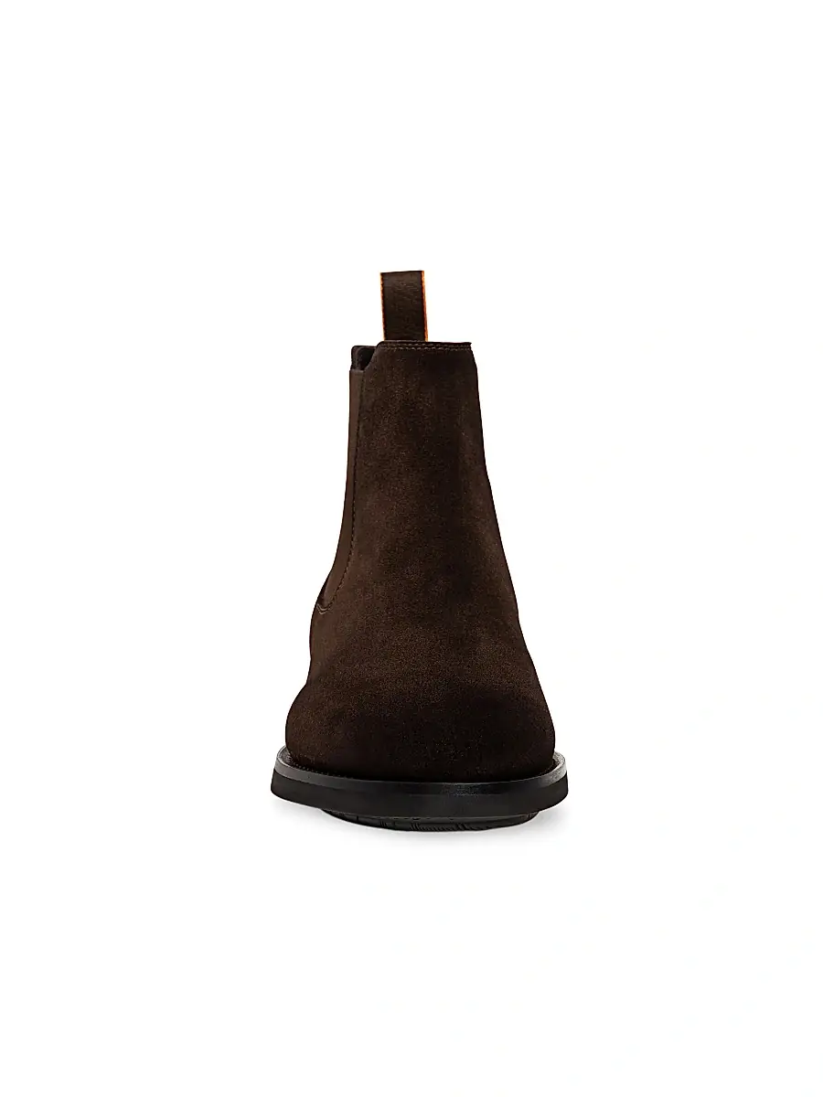 Santoni Men's Suede Chelsea Boots - Dark Brown | Thumbnail 6