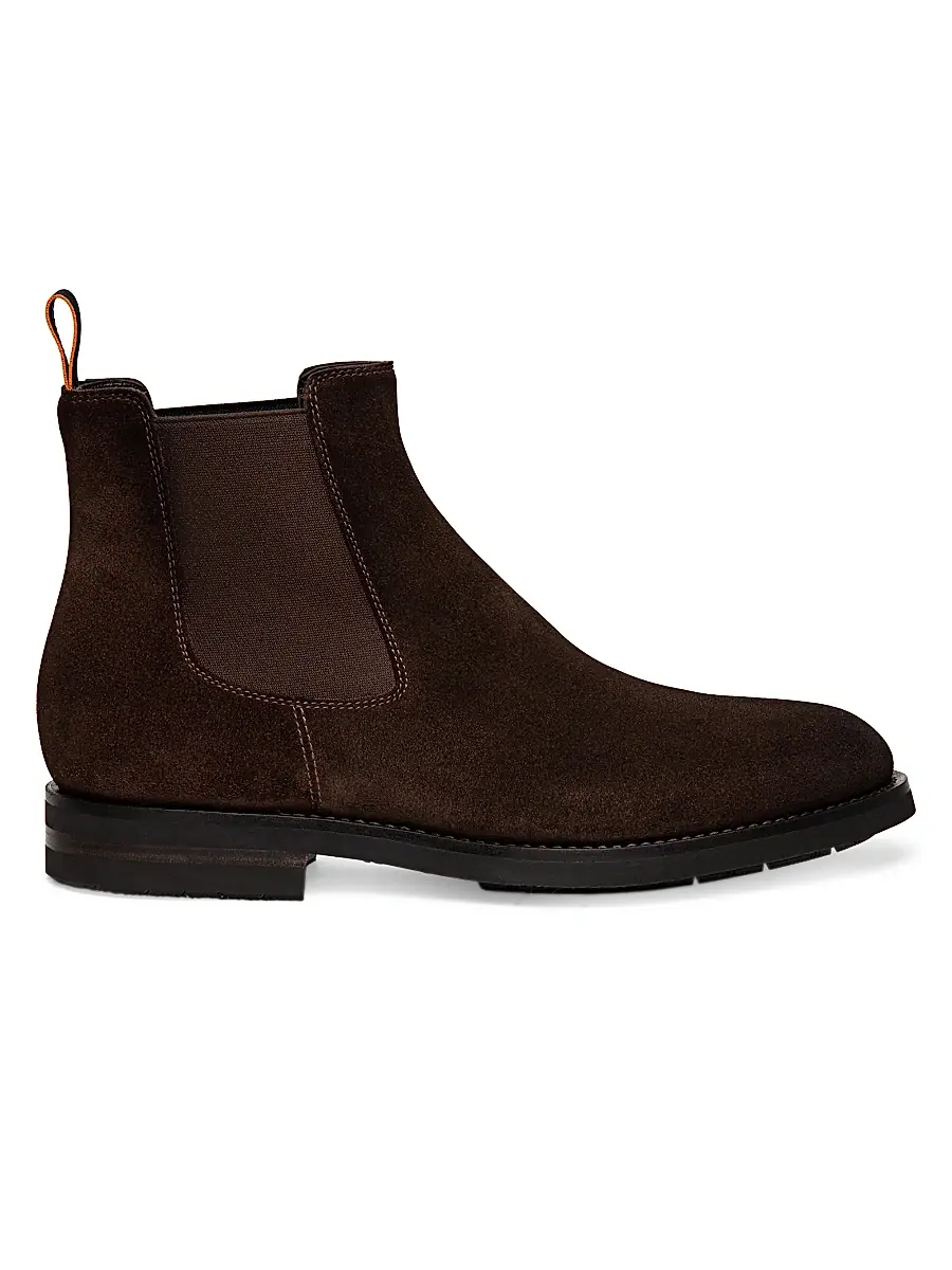 Santoni Men's Suede Chelsea Boots - Dark Brown | Image 1 Santoni Men's Suede Chelsea Boots - Dark Brown | Image 1