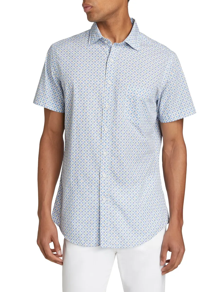 Rodd & Gunn Men's Glenariffe Geometric Cotton Short-Sleeve Shirt | Thumbnail 2 Rodd & Gunn Men's Glenariffe Geometric Cotton Short-Sleeve Shirt | Thumbnail 2