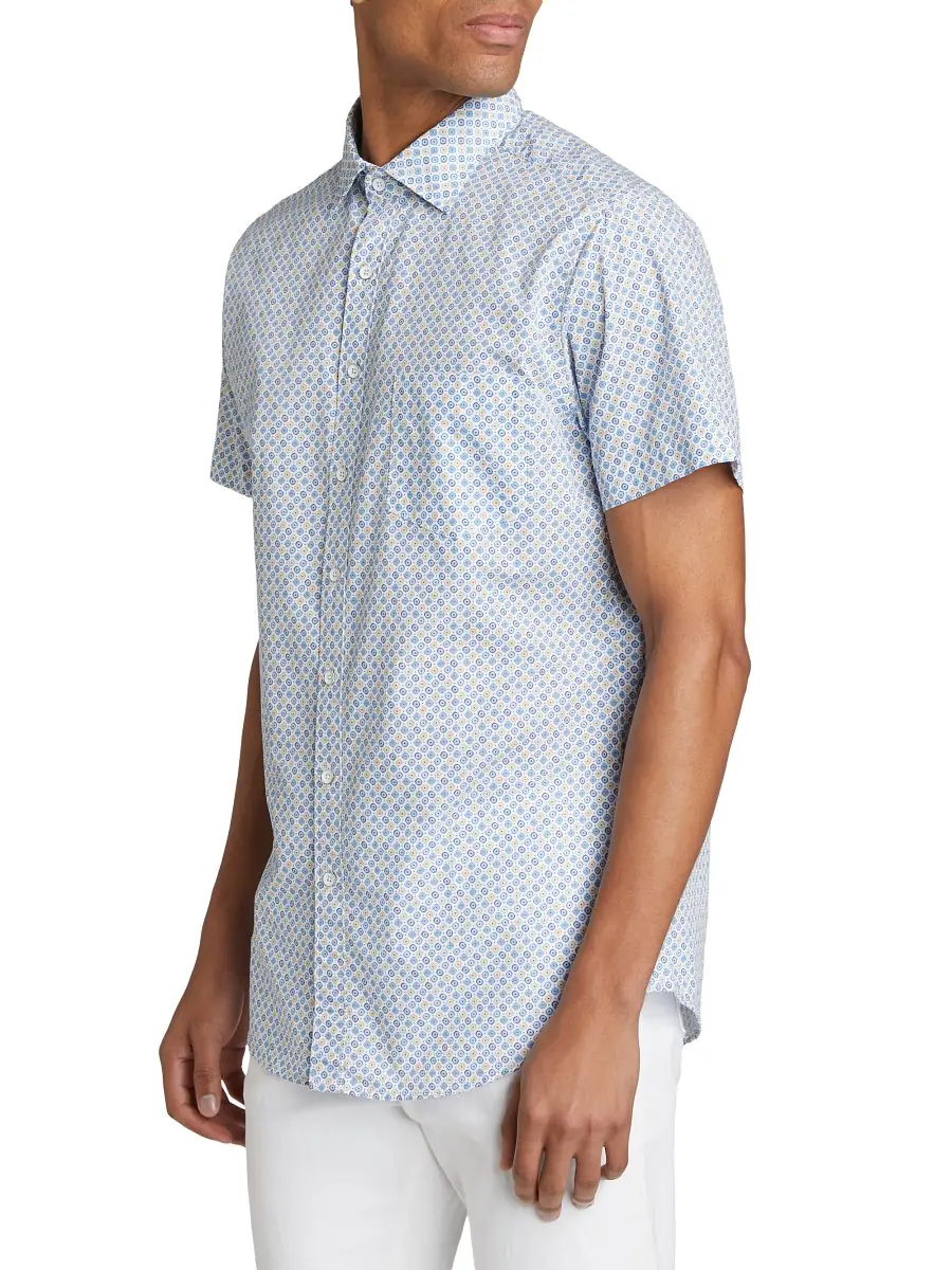 Rodd & Gunn Men's Glenariffe Geometric Cotton Short-Sleeve Shirt | Thumbnail 3 Rodd & Gunn Men's Glenariffe Geometric Cotton Short-Sleeve Shirt | Thumbnail 3