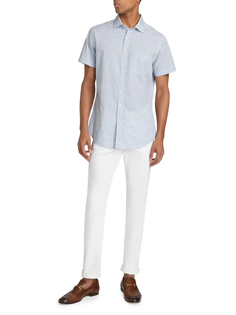 Rodd & Gunn Men's Glenariffe Geometric Cotton Short-Sleeve Shirt