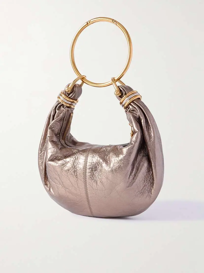 Chloé Bracelet Embellished Metallic Leather Shoulder Bag | Thumbnail 3 Chloé Bracelet Embellished Metallic Leather Shoulder Bag | Thumbnail 3