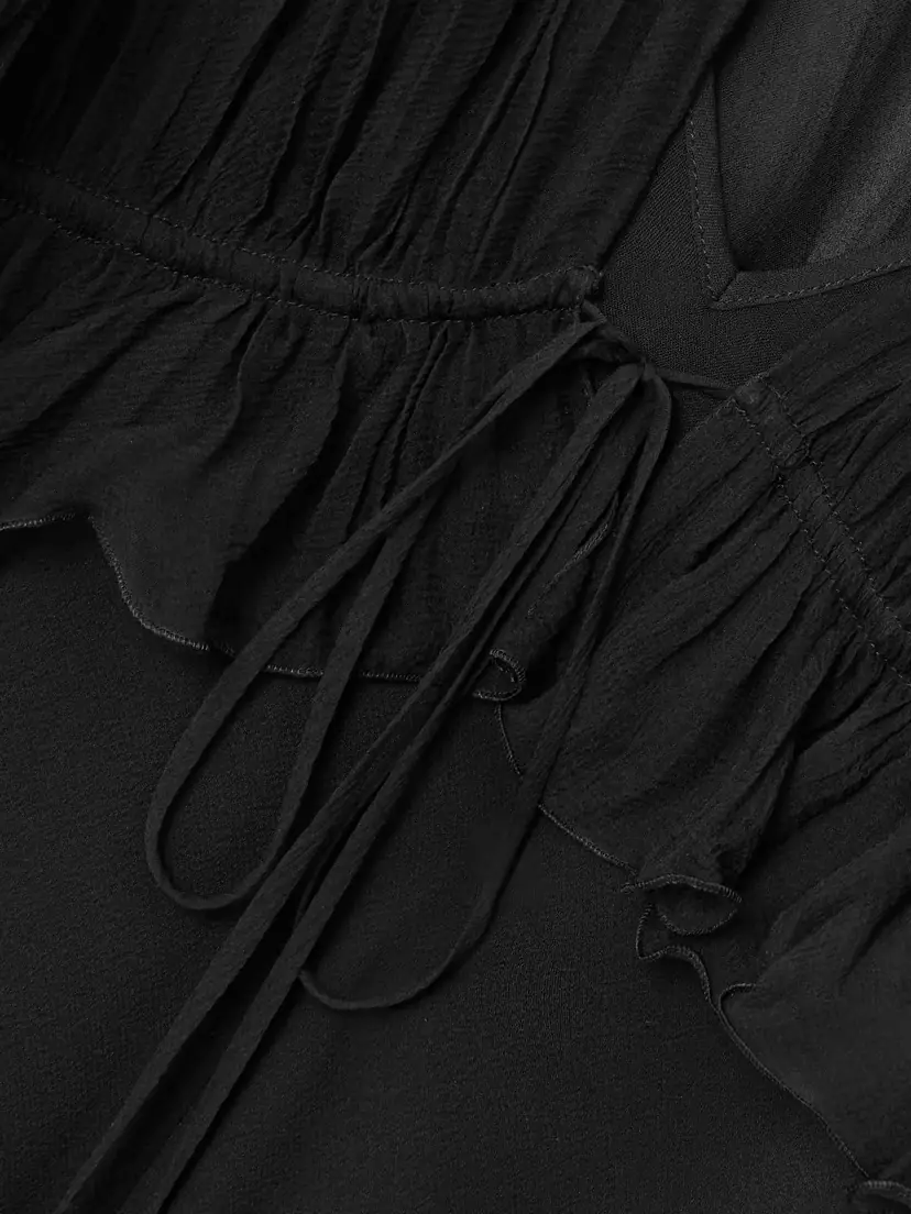 Chloé Ruffled Silk-crepon And Crepe Maxi Dress | Thumbnail 4