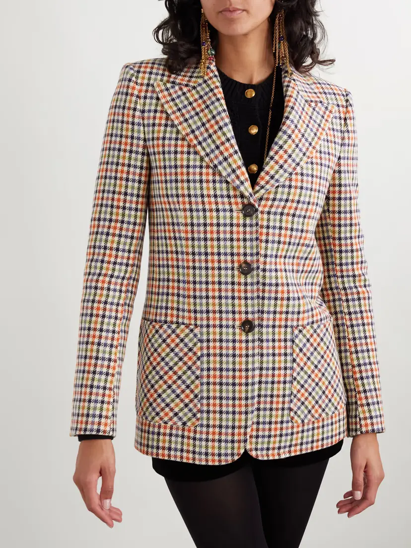Chloé Checked Wool-blend Blazer | Thumbnail 3