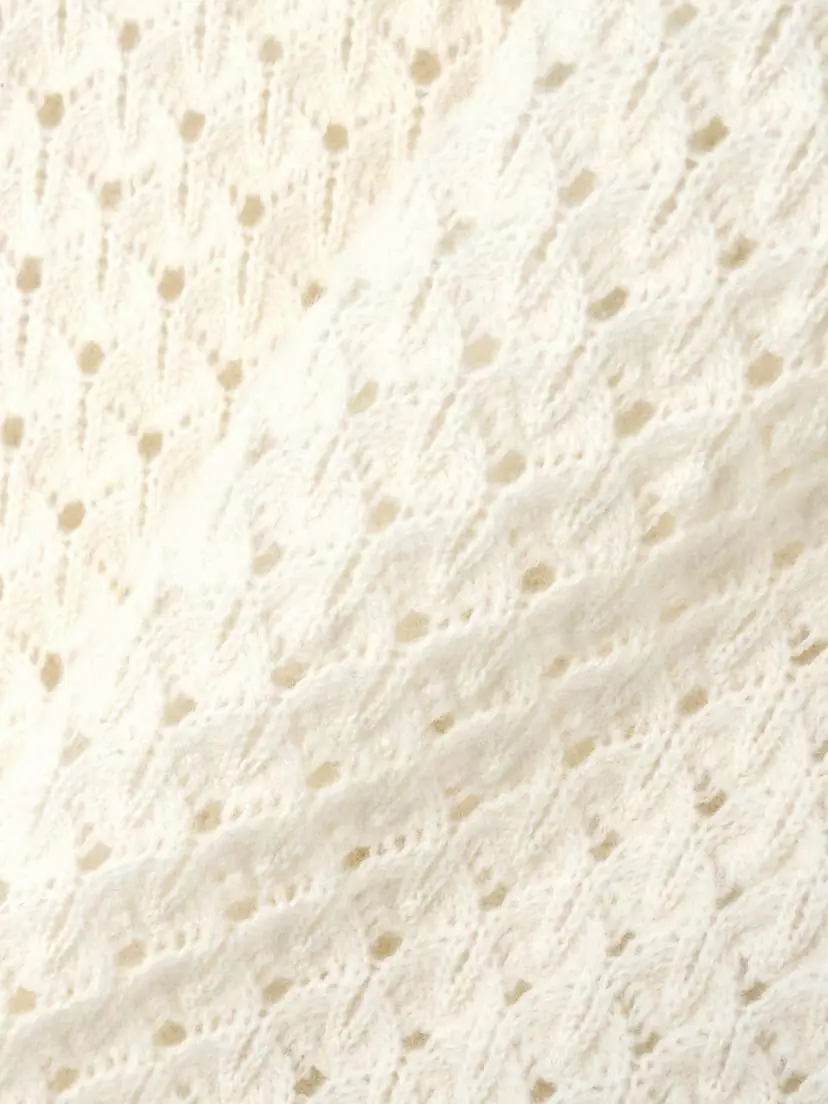 Chloé Scalloped Ruffled Pointelle-knit Wool And Cashmere-blend Top | Thumbnail 4 Chloé Scalloped Ruffled Pointelle-knit Wool And Cashmere-blend Top | Thumbnail 4