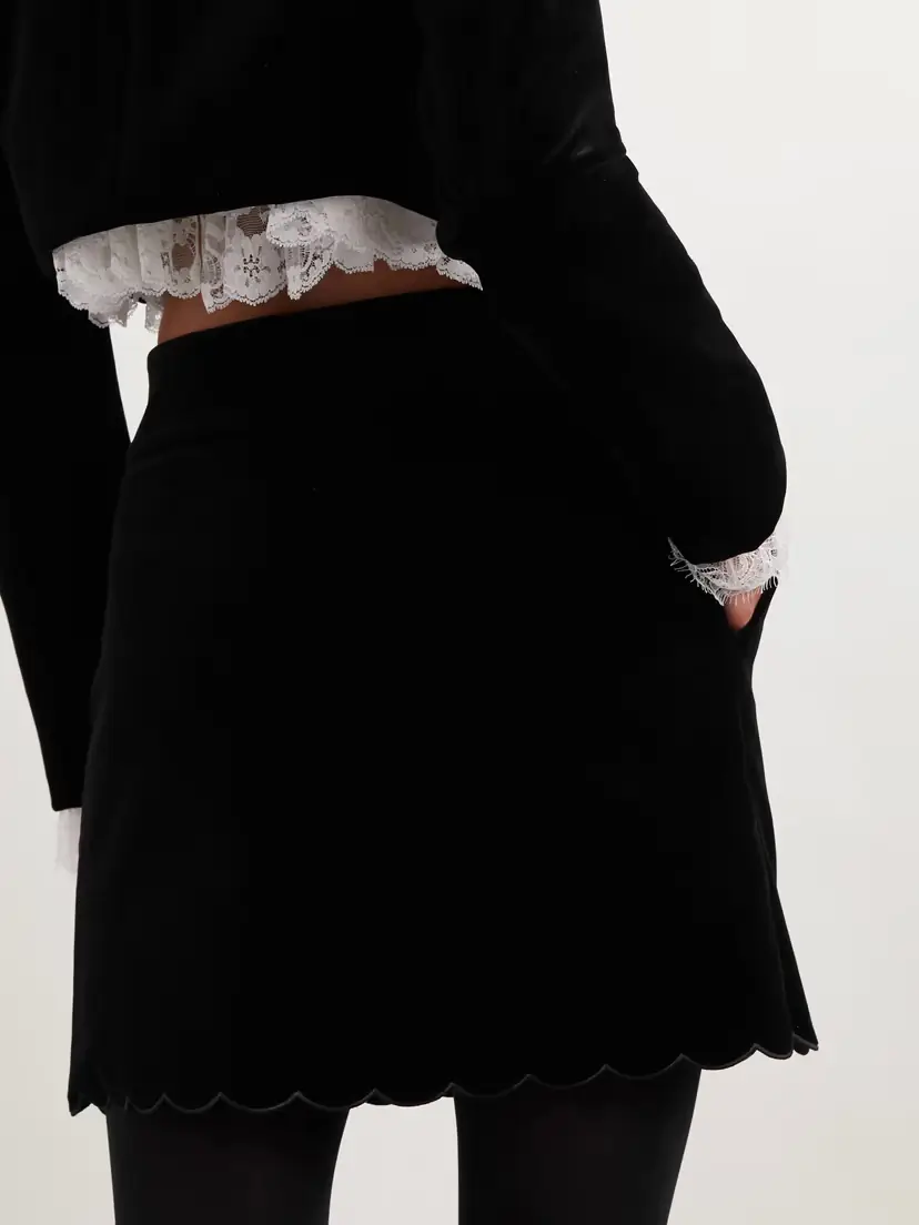 Chloé Scalloped Velvet Mini Skirt | Thumbnail 4