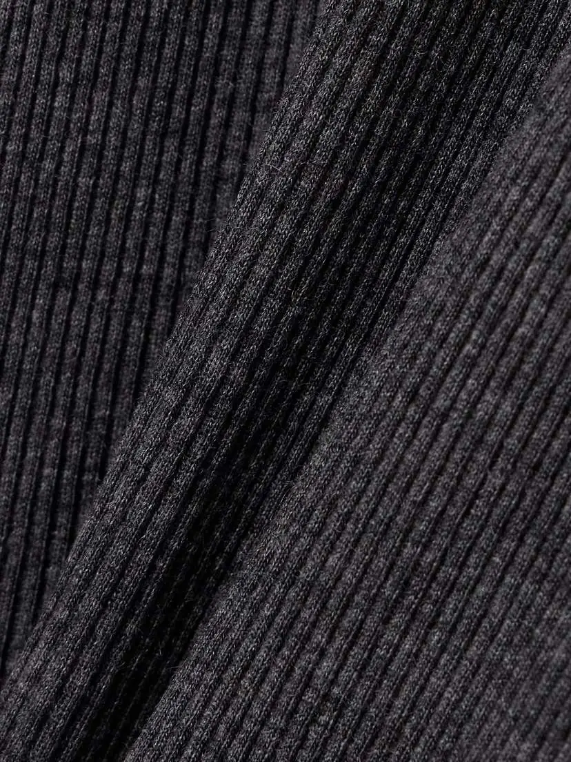 Brunello Cucinelli Bead-embellished Ribbed Wool Turtleneck Top | Thumbnail 5