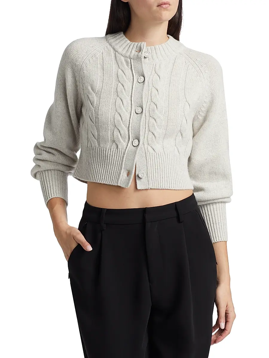 Toccin Women's Rita Wool-Cashmere Crop Cardigan | Thumbnail 3 Toccin Women's Rita Wool-Cashmere Crop Cardigan | Thumbnail 3