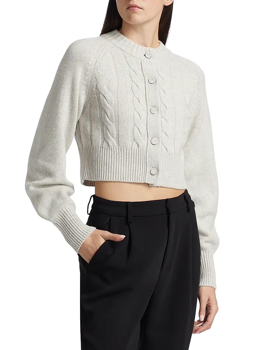 Toccin Women's Rita Wool-Cashmere Crop Cardigan | Thumbnail 4 Toccin Women's Rita Wool-Cashmere Crop Cardigan | Thumbnail 4
